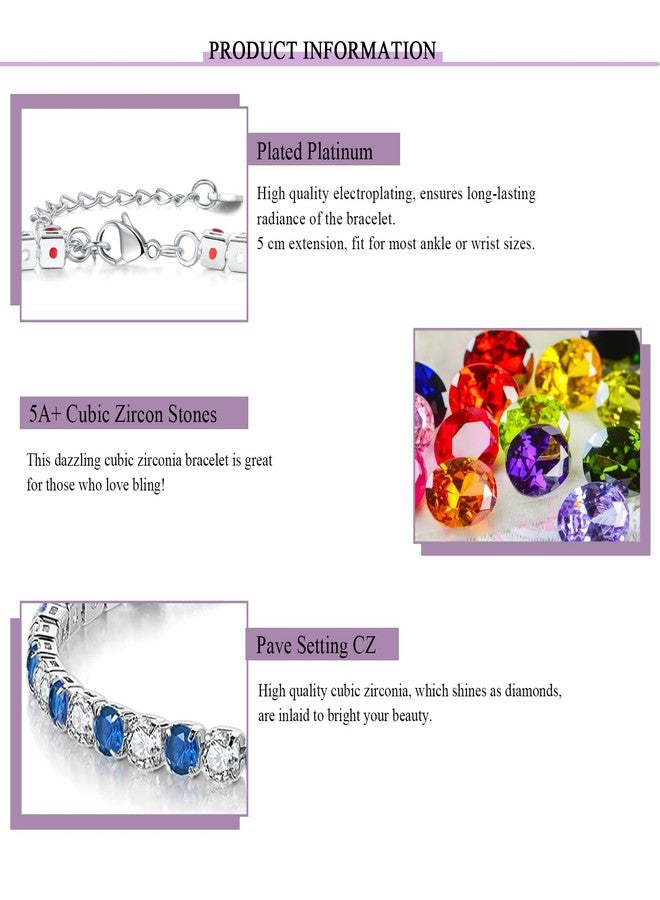 Sfoni Ankle Bracelet for Women, Adjustable Slider Anklet Sparkling Cubic Zirconia Summer Ankle Chain Anniversary Birthday Graduation Jewellery Gift for Women Men with Gift Card & Box, Purple Stone - Image 2